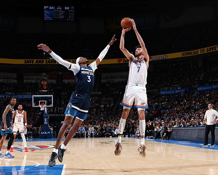 霍姆格伦全面爆发助雷霆豪取8连胜 森林狼惨遭逆